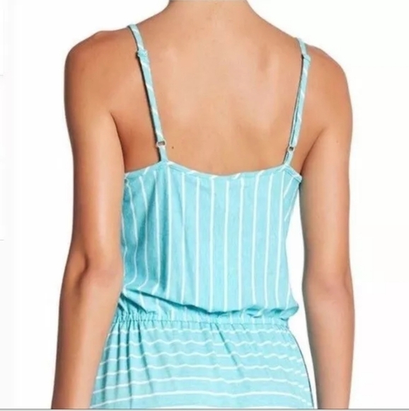 NORDSTROM 14th Place Stripe Aqua Maxi Dress - Picture 8 of 10